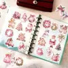 50 Pegatinas Coreanas Estilo Ins Navideño Rosa Impermeables Material de Decoración para Diario DIY Cuaderno Maleta Pegatinas
