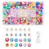 Venta transfronteriza de set de 24 compartimentos de cuentas de arcilla blanda para pulseras, collares y accesorios DIY para niños, directo del fabricante