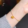 Accesorios DIY de la Tienda de Oro Puzuo, Mismo Estilo que los Accesorios Chapados en Oro, Collar con Colgante de Caqui y Cacahuete de Buena Suerte, Pulsera y Colgante de Collar Retro de Moda
