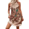 Vestido de Encaje Patchwork con Estampado Paisley para Mujer - Sitio Independiente de Amazon Transfronterizo 2026