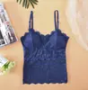 Camisola Sexy de Encaje con Espalda Bonita Ropa Interior para Mujer Top Básico Anti-Exposición con Almohadilla para el Pecho Sujetador Deportivo Sexy