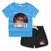 Camiseta de cuello redondo para niños de verano 2023, pantalones cortos, camisa informal coreana, camiseta interior absorbente de sudor para niños