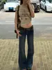 Jeans acampanados retro de tiro bajo para mujer, popular nuevo producto de otoño, estilo americano, no pegajosos, elásticos, sexys pantalones de pierna recta acampanados
