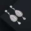 Brincos de zircão leves de luxo micro-incrustados personalizados exagerados Prata folha Tassel brincos Moda Trend S925 Tremella joias