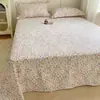 Lençol de Cama Flanelado de Algodão Puro Espesso Desenho Animado Peça Única 2026 Novo Outono e Inverno 100% Algodão Colcha Infantil Lençol de Elástico para Cama de Solteiro Conjunto de Três Peças