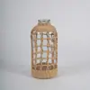 Novo Vaso de Vidro com Fio de Papel Tecido à Mão Pura Criativo com Cobertura de Malha Protetora Tecida em Palha Decoração de Casa Vaso de Malha