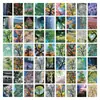 63 peças de adesivos de paisagem de fantasia de floresta, designs florais e de árvores com tema de floresta curativa, materiais para diário, à prova d'água, para decorar copos de água, atacado