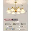 Lámpara de Araña de Sala de Estar de Estilo Francés Personalizada Creativa Media Antigua Crema Cálida Lámpara de Flor Dormitorio Espectro Completo Proyección Lámparas Protección Ojos