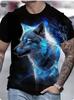 Camiseta de manga corta para hombre con estampado animal 3D de animales, estilo urbano, camiseta informal de gran tamaño.