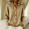 2026 Cárdigan con capucha de punto abotonado europeo y americano, chaqueta suéter, nueva moda casual de color liso para otoño e invierno, ropa para mujer