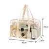 Bolsa de Playa Impermeable de PVC Transparente, Bolsa Grande de Mano para Natación, Piscina, Cosméticos, Artículos de Tocador, Estuche Transparente de Verano para Viajes al Aire Libre, Maquillaje