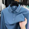 Camiseta Casual Masculina de Manga Longa com Gola Reversível 2025, Novo Estilo Primavera 2025, Camisa Polo de Corte Amplo para Homens de Meia-idade e Idosos