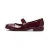 Sapatos Mary Jane estilo francês em couro genuíno para mulheres com saltos grossos, corte baixo, sapatos clássicos versáteis de bico redondo em estilo college