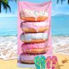 Toalla grande absorbente de playa de microfibra con estampado digital por transferencia de calor de sandía de dibujos animados, toalla de playa a rayas, toalla de baño