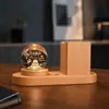 Portaplumas de Bola de Cristal de Madera Maciza Personalizado Luz Nocturna Adornos de Feng Shui de Escritorio Regalo Creativo de Cumpleaños para Estudiantes Niños y Niñas