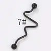 Pendientes de acero inoxidable 316L estilo punk transfronterizo nuevo, puente de oreja, pintura en aerosol degradado blanco y negro, puente de oreja, venta al por mayor