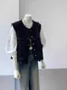Chaleco de mezclilla vintage estilo Hong Kong para mujer, nueva moda de primavera y otoño, chaqueta chaleco corta estilizada y versátil