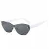 Nuevas Gafas de Sol Cat-Eye Sin Montura, Lentes de Una Pieza Punk Personalizadas, Visores Solares de Alta Gama para Mujer de Celebridad de Internet, Gafas de Sol Modernas para Hombre