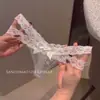 Nube Humo Cruz* Estilo Nuevo Sexy Encaje Hueco Mujer Cintura Baja Ligeramente Transparente Moño Bragas Triángulo Estilo Puro Deseo