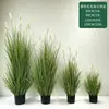 Planta em vaso de grama de cauda de cachorro artificial transfronteiriça, lagarta, paisagismo de shopping, ornamentos decorativos para sala de estar, cenário de plantas verdes artificiais