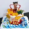 Nezha Aobi Decoração de Bolo Criança Demônio Terceiro Príncipe Personagem Mítico Hot Wheels Decoração de Bolo de Aniversário Infantil Plug-in