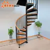 Escaleras de caracol giratorias luz de lujo habitación pequeña hogar acero madera casa de autoconstrucción hogar dúplex villa ático general cama y desayuno loft