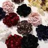 Atmósfera Retro Perezosa de Otoño e Invierno Camelia de Terciopelo Clip DIY Lazo para el Cabello Tocado Broche Ropa Flor Accesorios