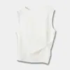 Marca C Top sin mangas ajustado con cuello barco y textura plisada Falda negra 26 Traje de mujer Primavera/Verano 1272830001