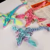 Dragão Voador Impresso em 3D Dragão de Cristal Articulado Móvel com Asas Enfeites Decorativos Brinquedos Infantis Feitos à Mão Presentes