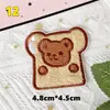 Parches de Bordado Autoadhesivos Lindos de Conejo y Oso con Temática de Comida para Scrapbooking DIY, Bordado de Computadora, Parches Decorativos y Apliques de Tela - Al por Mayor para Ventas Transfronterizas