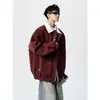 Otoño 2026 Nuevo Chaqueta de Cuero para Hombre Tejida con Bloques de Color Cuello Retro Sensación de Alta Gama Chaqueta Abrigo Sensación de Alta Gama Moderna