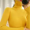 Suéter de Cuello Alto Nuevo de Moda Otoño e Invierno Estilo Coreano y Japonés para Mujer, Jersey de Manga Larga Holgado de Punto Cuello Alto