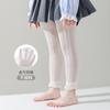 Pantimedias de primavera y verano para niñas, leggings, pantimedias de malla, pantimedias finas recortadas, color sólido