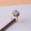 Anillo Ajustable de Piedra Preciosa Cristalina Curativa Europeo y Americano Anillo de Garra Irregular Chapado en Oro Joyería Anillo