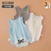 Body de Verano para Bebé sin Mangas Jumpsuit para Recién Nacido Chaleco Traje de Gateo Triangular de Algodón Fino