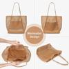 Bolsa de praia dobrável de malha, bolsa de mão feminina, bolsa de ombro, bolsa essencial para viagens ao ar livre no verão.