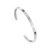 Pulsera de Acero Inoxidable con Letras en Inglés 'Be the Change' y Apertura en Forma de C para Pareja, Estilo Casual de Exportación