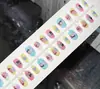 Arte de uñas lindo sin ojo de gato para uso diario en uñas cortas, parche de arte de uñas de dibujos animados desmontable, 30 piezas