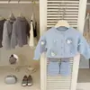 Suéter de Punto para Niña Traje de Otoño 2025 Nuevo Estilo Coreano Chaqueta Suéter de Primavera y Otoño para Bebé Conjunto de Dos Piezas con Leggings