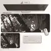 Mouse Pad Gamer Preto e Branco Anime Pintura a Tinta Menina Tamanho Médio Tapete Universal para Mesa de Computador Escritório Jogo Ilustração 2D