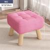 Taburete de madera maciza, taburete de moda para el hogar, taburete para adultos, taburete para sala de estar, taburete bajo, taburete pequeño de tela creativa, silla pequeña