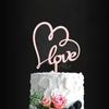 Decoración Acrílica para Pastel Estilo Ins Transfronterizo 520 Decoración Creativa para Pastel con Corazón de Amor Inserto Decoración para Mesa de Postres