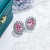 Pendientes de Botón Coloridos de Piedras Preciosas con Incrustaciones Completas de Circonita Brillante, Estilo Hong Kong de Moda con un Toque de Diosa de Alta Gama