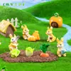 Figura de conejito temática de granja creativa para paisaje en miniatura, accesorio de decoración de paisajismo DIY para jardinería, pequeño adorno de escritorio