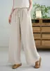 Novedades de otoño: Pantalones rectos de algodón y lino para mujer, holgados, con cintura de cordón, de talle alto, adelgazantes, de pierna ancha, pantalones largos casuales versátiles, venta al por mayor