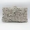 Nuevo Bolso de Noche Dai Wei Incrustado con Flores Diamantes Estilo Europeo y Americano para Banquetes con Pedrería Bolso de Mano para Mujer Bolso de Novia para Boda Bolso de Mano