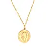 Collar de Comercio Exterior Collar con Colgante de Cruz Collar Geométrico Cadena de Cuello en Capas Chapado en Oro de 18 Quilates Acero Inoxidable Joyería para Mujeres
