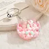 Llavero Creativo de Arena Líquida Infundida con Aceite, Lindo Colgante de Manzana para Bolsa, Adorno Acrílico de Moda, Regalo para Estudiantes