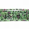 7A cuentas redondas facetadas de piedras preciosas rojas y verdes naturales DIV pulsera semiacabada accesorios de cuentas redondas directo de fábrica