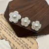 Botón de Perla Flor de Ciruelo de Metal Estilo Chanel Versátil para Mujer Traje Cárdigan Suéter Manga Cuello Joyería para Ropa Hebilla